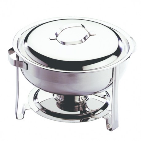 Chafing dish rond 1 br&ucirc;leur alcool g&eacute;lifi&eacute;