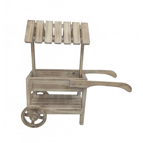 Petit chariot en bois 2 niveaux 61cm