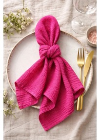 Serviette Gaze de coton Framboise