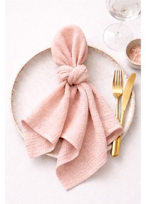 Serviette Gaze de coton Vieux rose