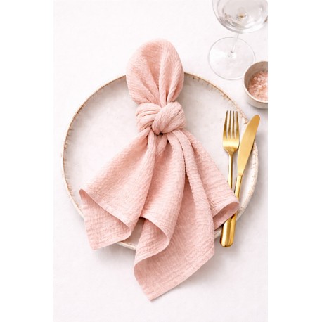 Serviette Gaze de coton Vieux rose