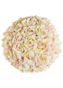 Boule de roses artificielles crème & rose