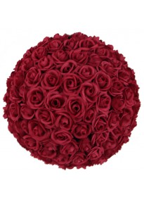 Boule de roses artificielles rouge