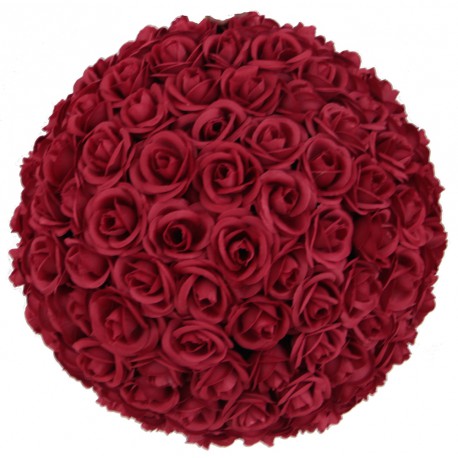 Boule de roses artificielles rouge